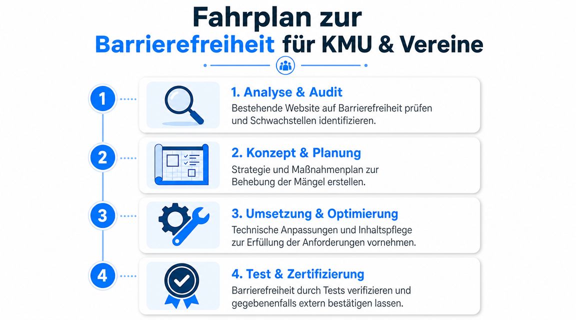 Praktische Schritte zur barrierefreien Website für KMU und Vereine
