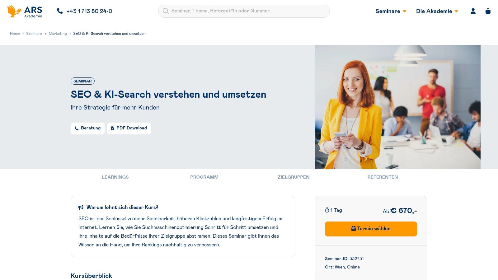 ARS Akademie – SEO & KI-Search verstehen und umsetzen