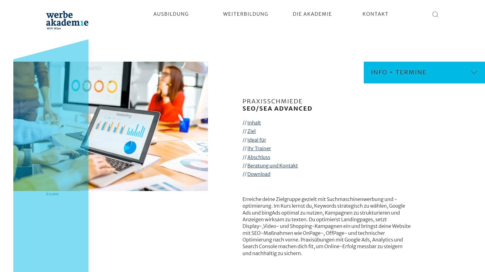 Werbe Akademie (WKW/WIFI Wien) – Praxisschmiede SEO/SEA advanced